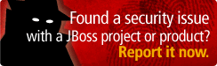 Find a security issue with a JBoss Project or Product? Report it now