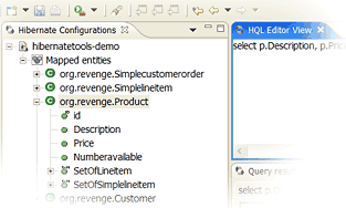 Live HQL query editing